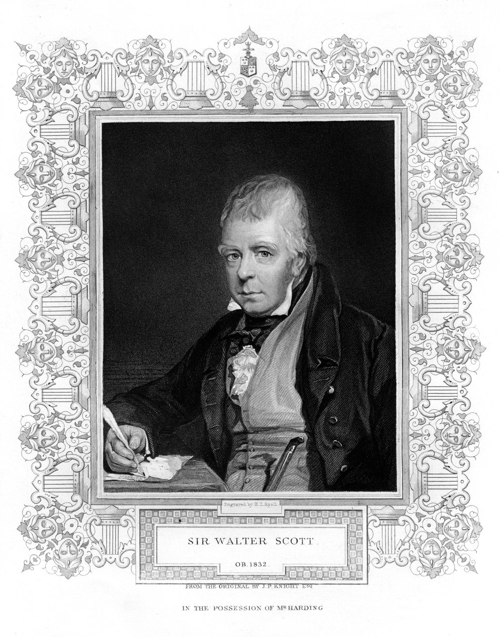 Sir Walter Scott, 1º Baronet, prolífico romancista e poeta escocês, século XIX de Henry Thomas Ryall