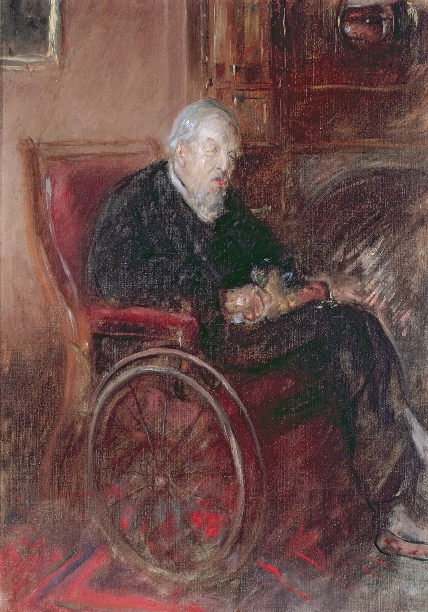 Pai de Henry Tonk em uma cadeira de rodas de Henry Tonks