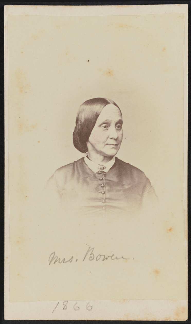 Carte-de-visite retrato da Sra. Bowen, 1866. de Henry Ulke