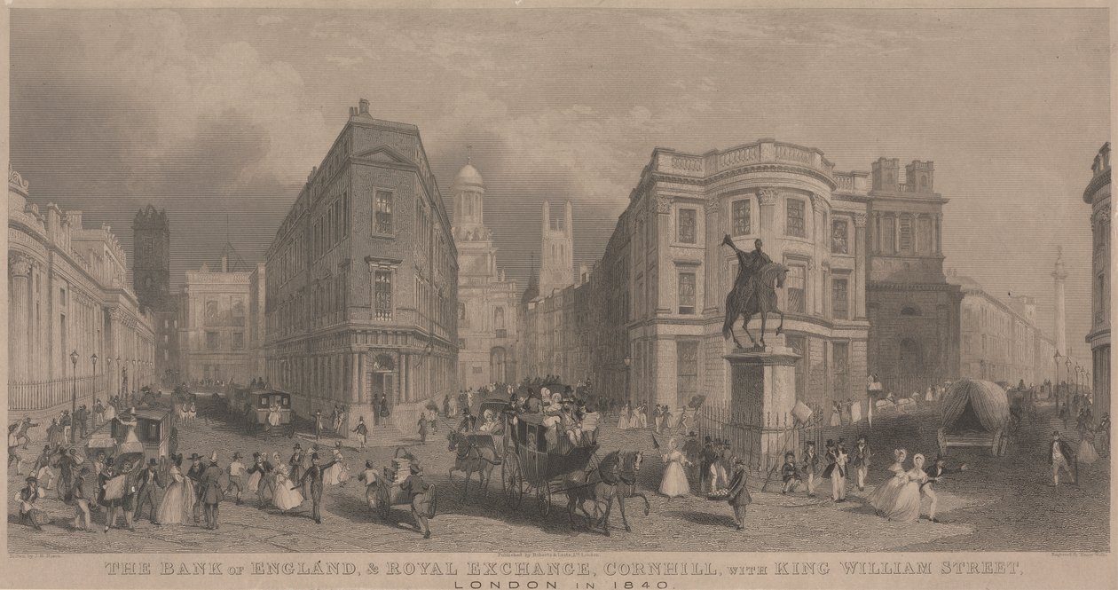 O Banco de Inglaterra e a Royal Exchange, Cornhill de Henry Wallis