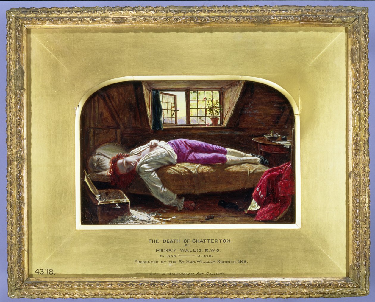 A morte de Chatterton, c.1856 de Henry Wallis