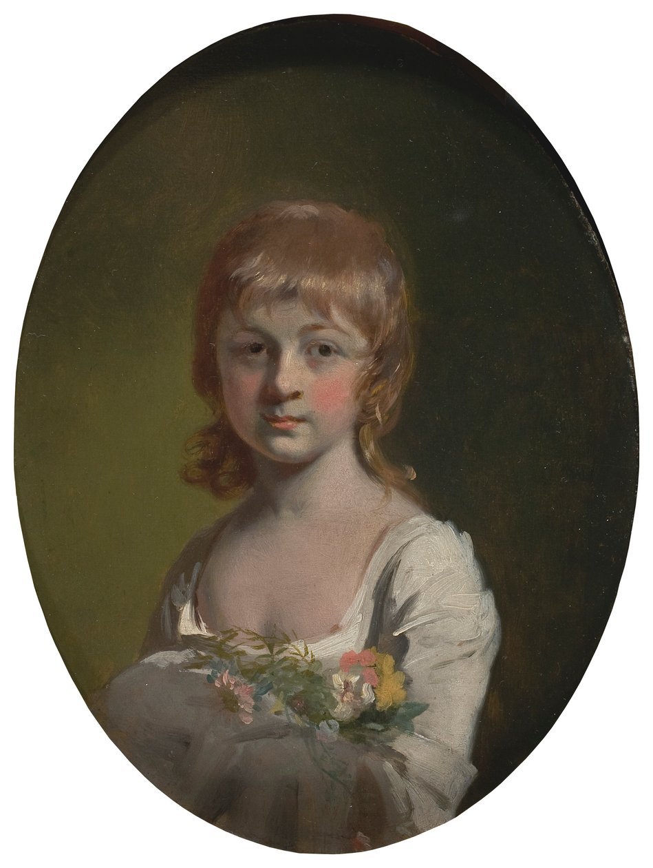 Rapariga com um ramo de flores de Henry Walton