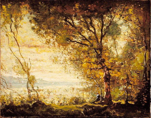 Pôr-do-sol no rio Mystic, Connecticut de Henry Ward Ranger
