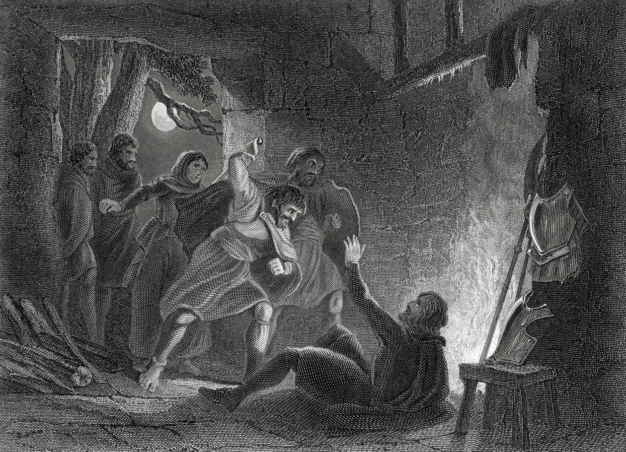 Morte do conde de Desmond, de "The History of Ireland", de Thomas Wright, publicado em c.1854 de Henry Warren