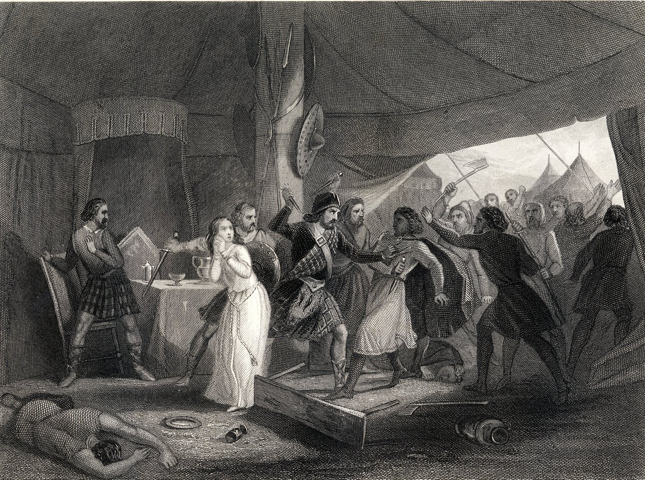 O Assassinato de Shane O&39;Neill (c.1530-67) gravado por J.Rogers de Henry Warren