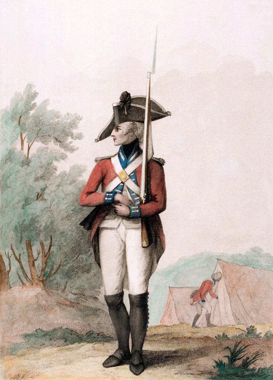 Foot Soldier, c.1791 (gravação de estiletes) de Henry William (after) Bunbury