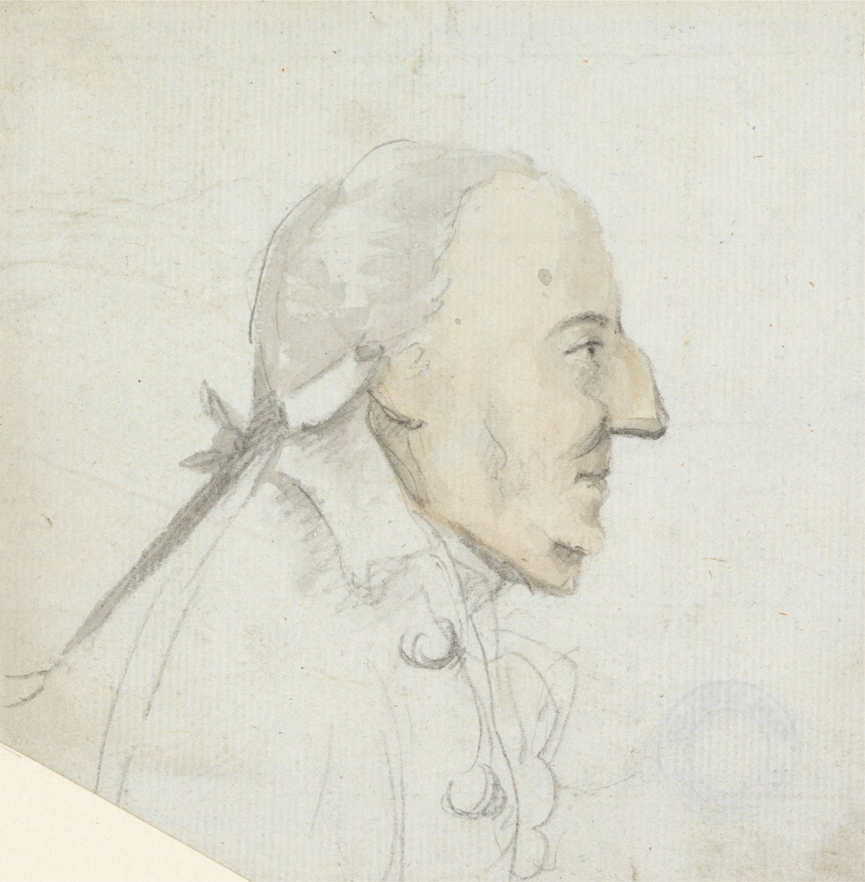 Um Homem com um Nariz Grande: Perfil Virado para a Direita, Cabeça e Ombros de Henry William Bunbury
