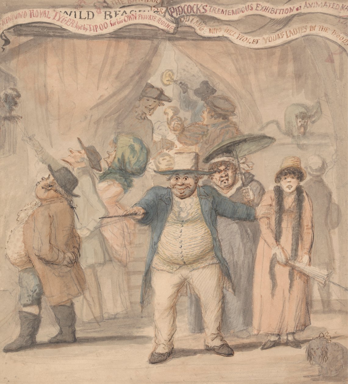 Entrada na Tenda de Exposição do Pidcock numa Feira de Henry William Bunbury