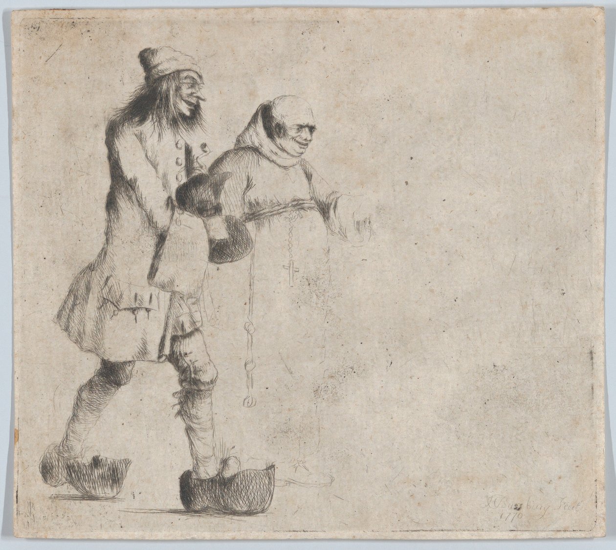 Camponês e monge felizes, 1770. de Henry William Bunbury