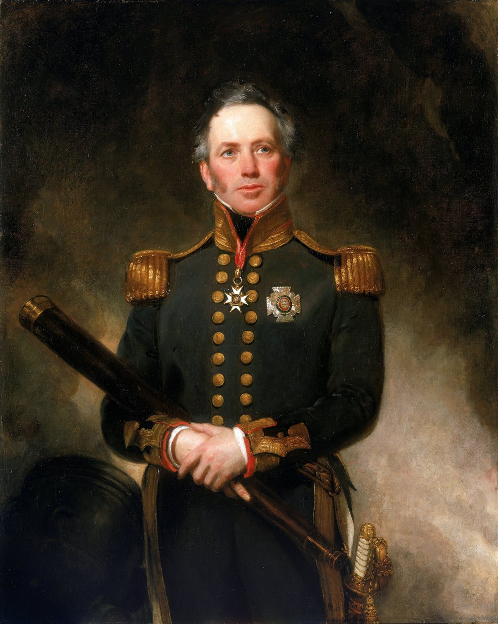 Retrato do contra-almirante Sir Edward Brace (ca. 1769-1843), que se distinguiu na Marinha britânica nas frentes mediterrânicas durante as guerras revolucionárias francesa (1792-1802) e napoleónica (1803-1815) de Henry William Pickersgill