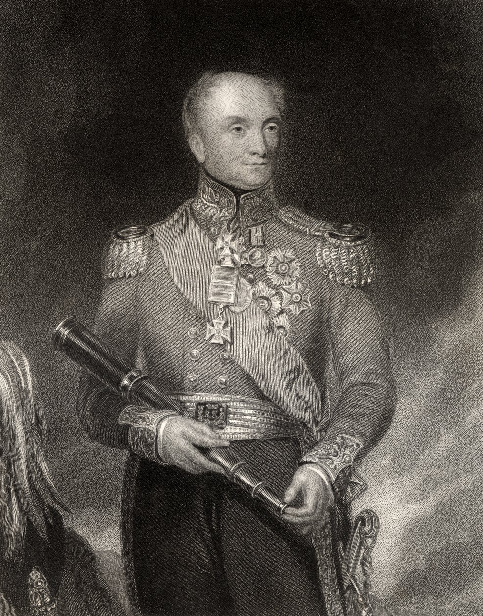 Sir Rowland Hill, gravado por WH Mote, da &39;National Portrait Gallery, Volume IV&39;, publicado em 1820 (lito) de Henry William Pickersgill