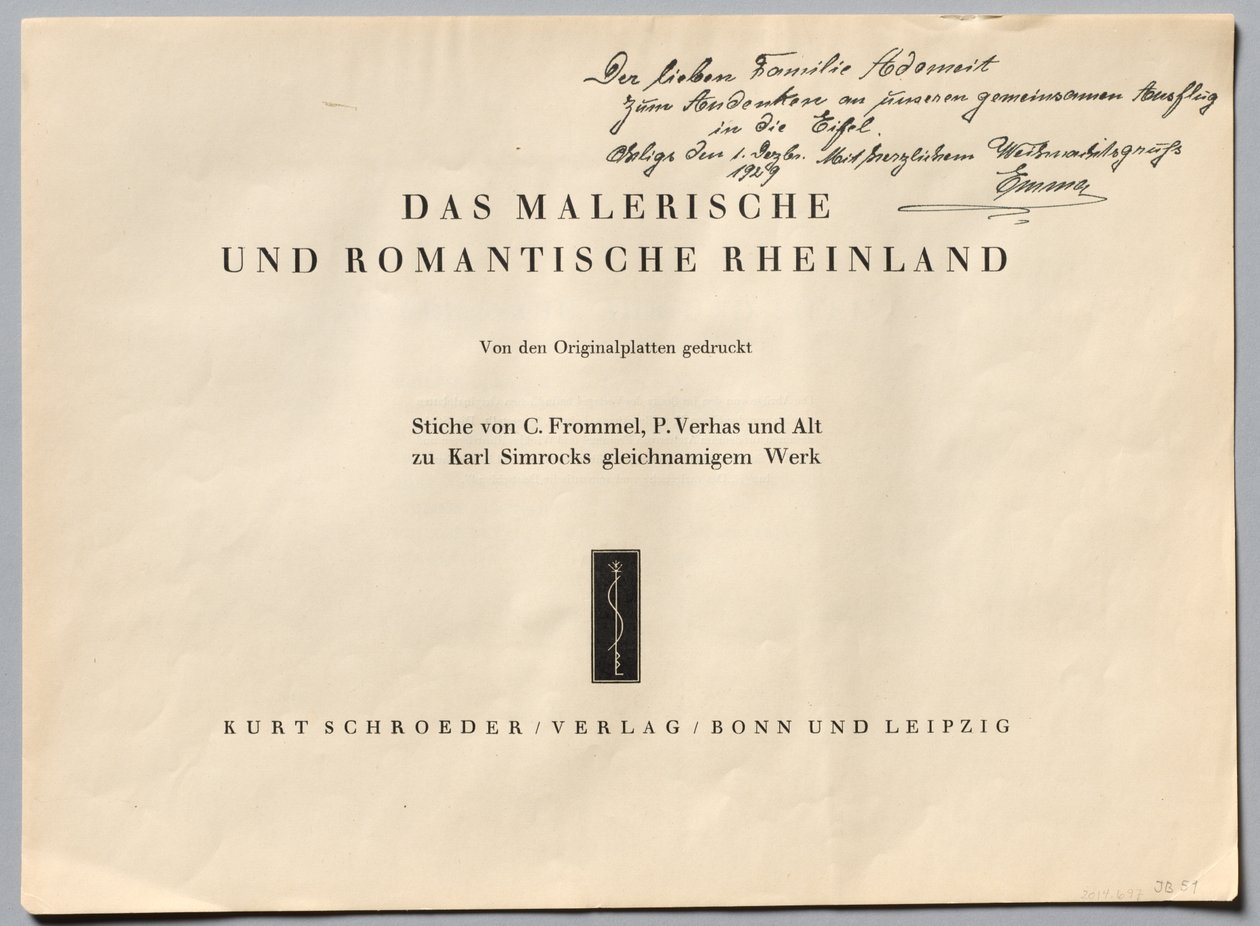 A pitoresca e romântica Renânia, 1928. de Henry Winkles