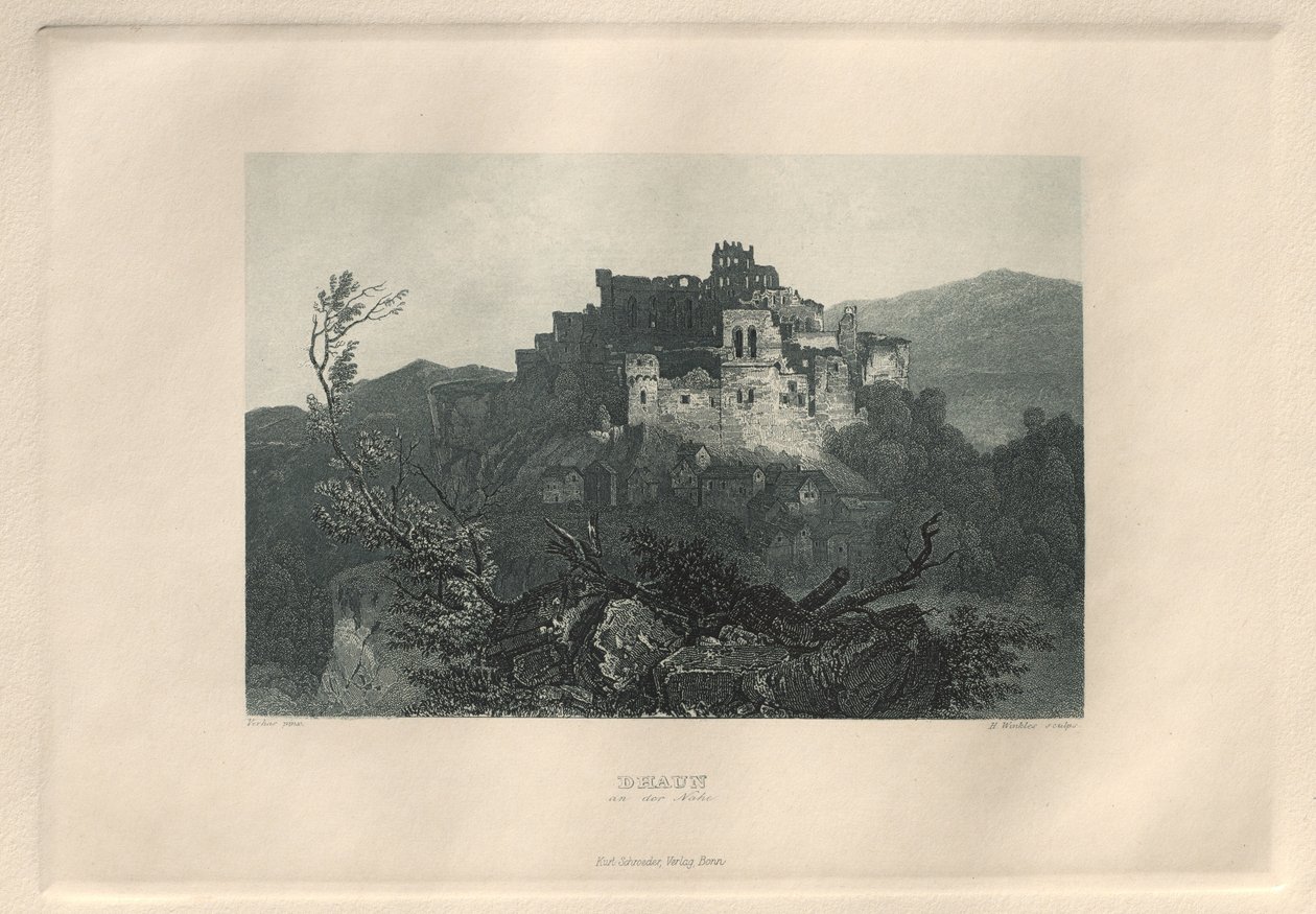 A pitoresca e romântica Renânia: Dhaun an der Nahe, 1928. de Henry Winkles