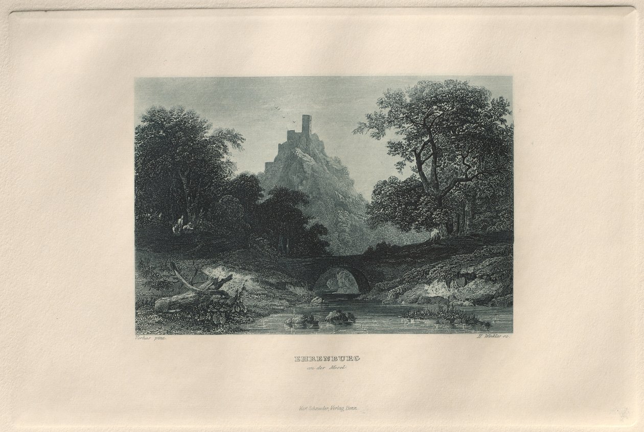 A pitoresca e romântica Renânia: Ehrenburg on the Moselle, 1928. de Henry Winkles