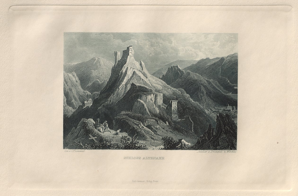 A pitoresca e romântica Renânia: Altenahr Castle, 1928. de Henry Winkles