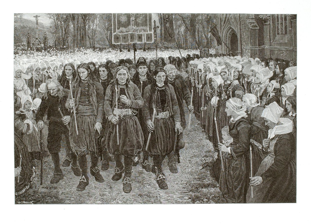 Uma procissão religiosa na Bretanha de Henry Wolf