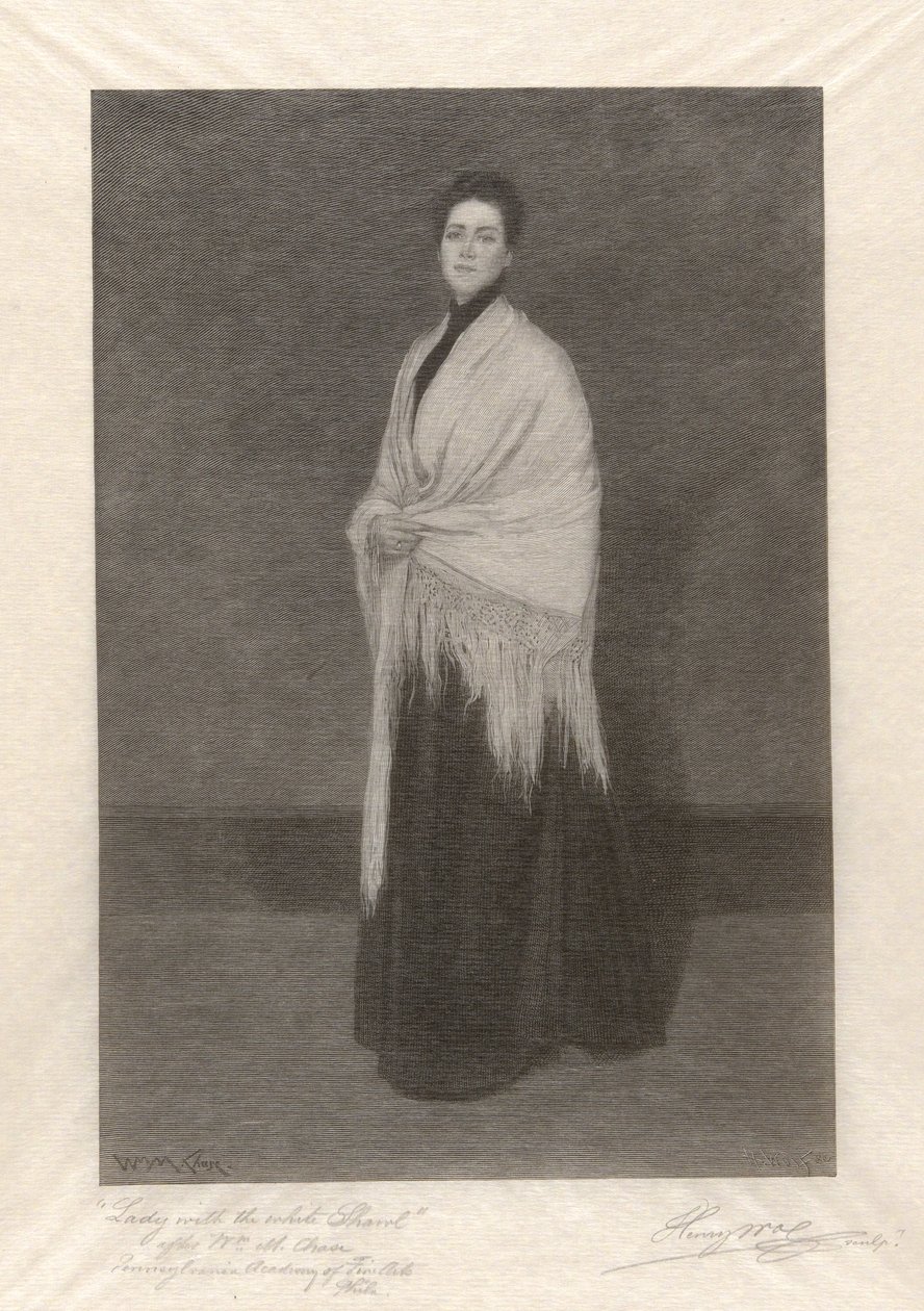 Senhora com o Shawl Branco de Henry Wolf