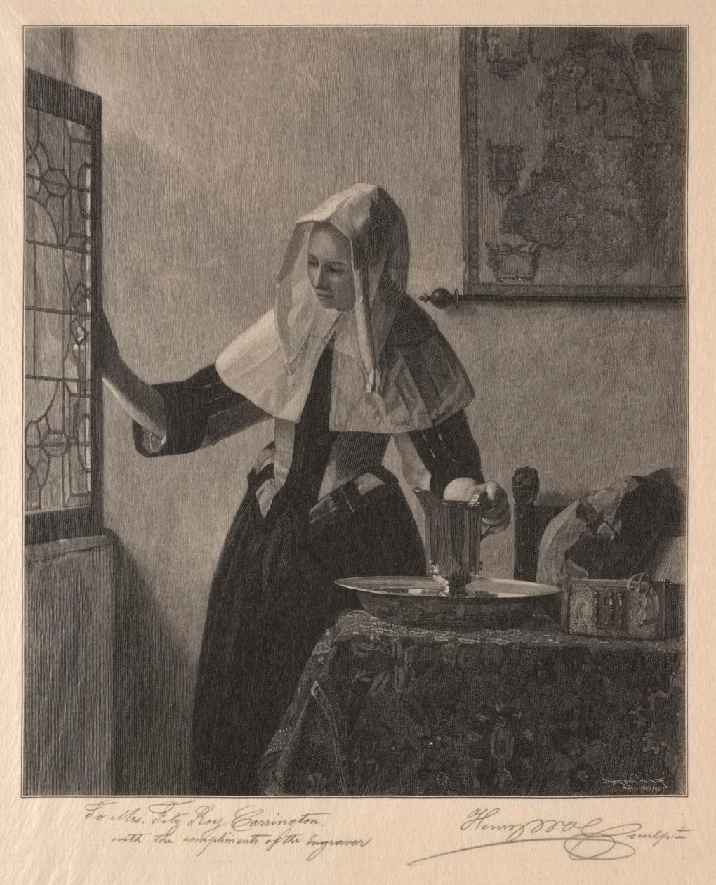 Jovem mulher em uma janela, 1907. de Henry Wolf