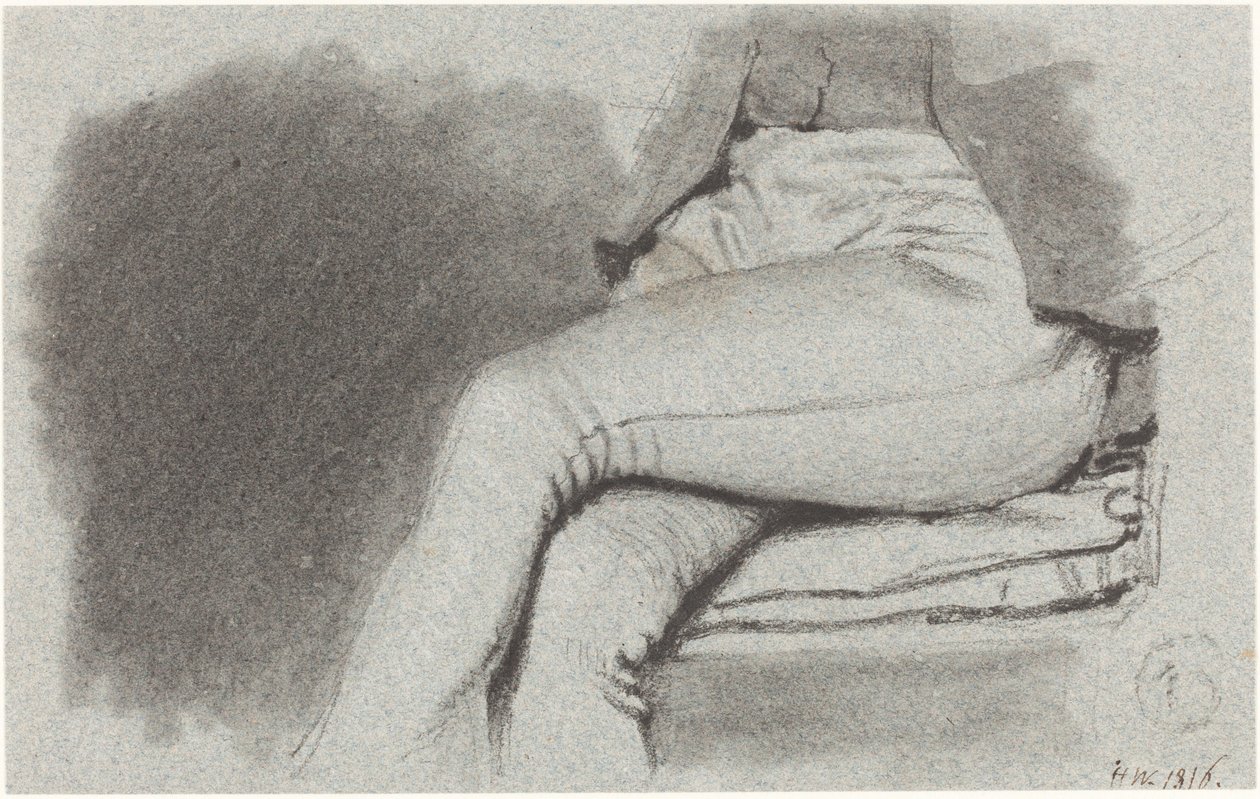 Estudo das pernas de um homem sentado de Henry Wyatt