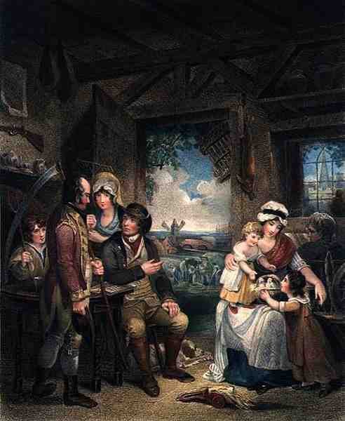 Paz, gravada por John Whessell (c.1760-1823), pub. por T. Simpson e Darling & Thompson, 1798 (gravura de stipple) (par de 125538) de Henry (after) Singleton