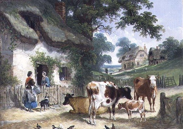 The Old Farmstead, c.1841 de Henry and Charles (attr.to) Shayer