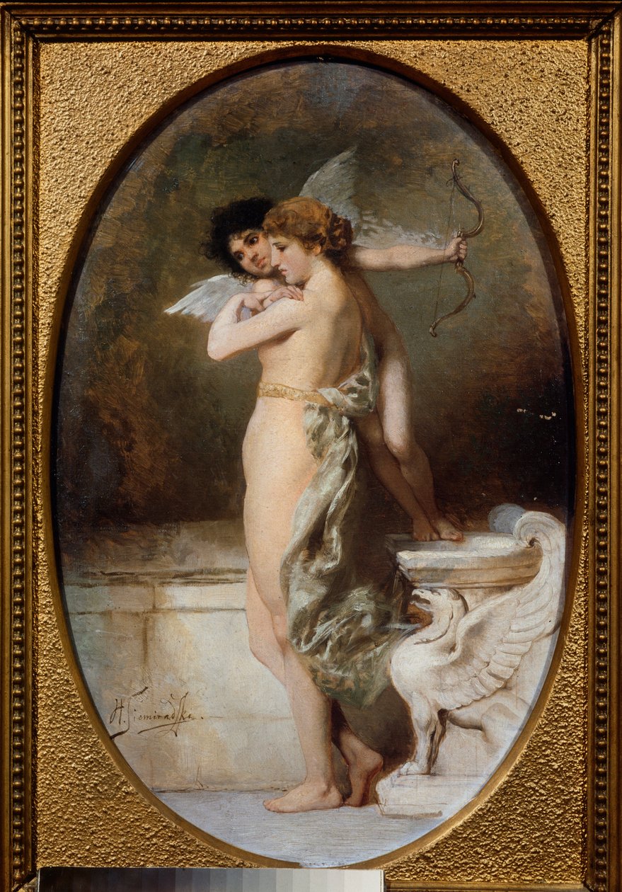 Beleza e Amor. Pintura de Henryk Siemiradzki (1843-1902), óleo sobre tela de Henryk Siemieradzki