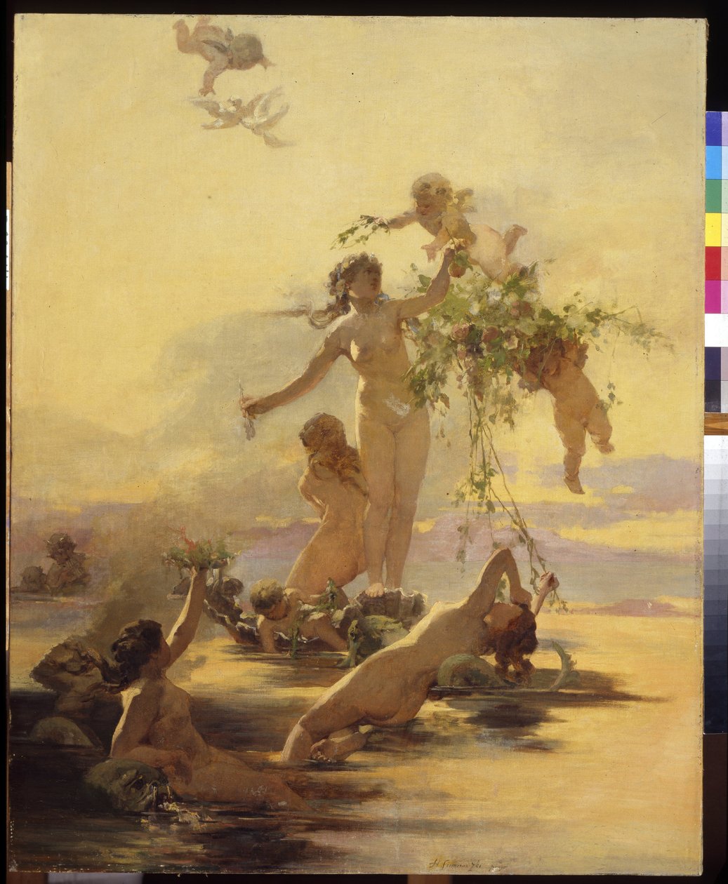 Naïads (Naïads). Pintura de Henryk Sieliradzki (1843-1902), óleo sobre tela. Arte polaca de Henryk Siemieradzki