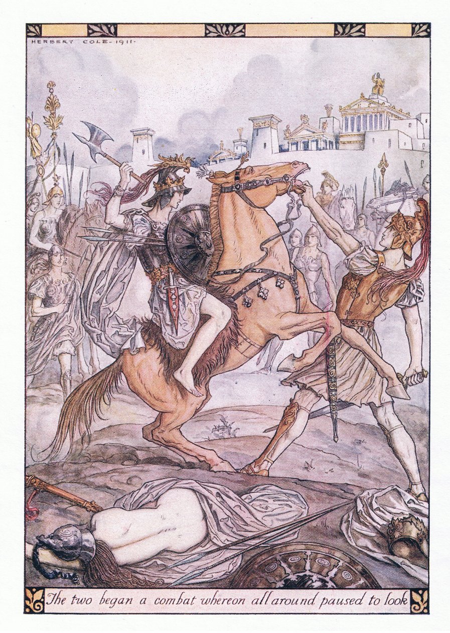 Os dois começaram um combate em que todos os lados pararam para olhar de Herbert Cole
