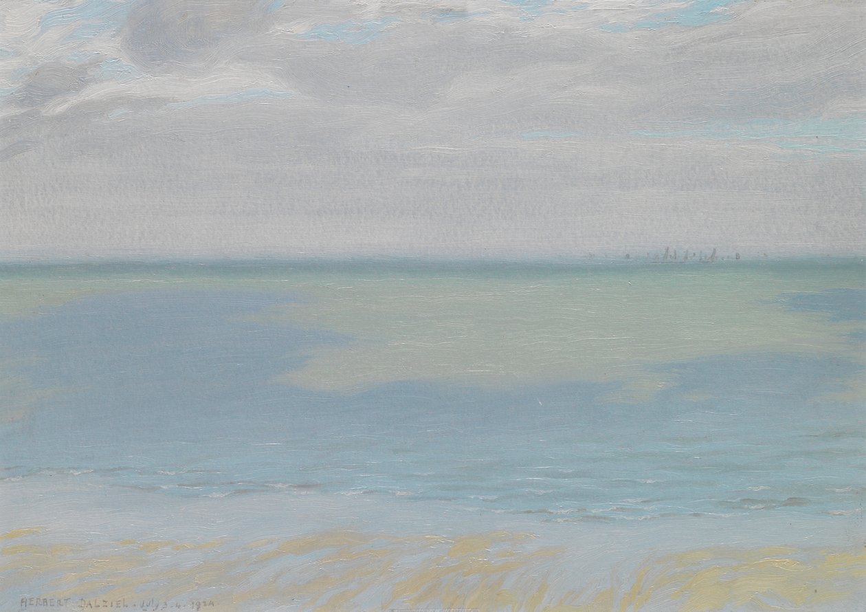 Estudo do Céu e do Mar, 1924 (óleo sobre papel) de Herbert Dalziel
