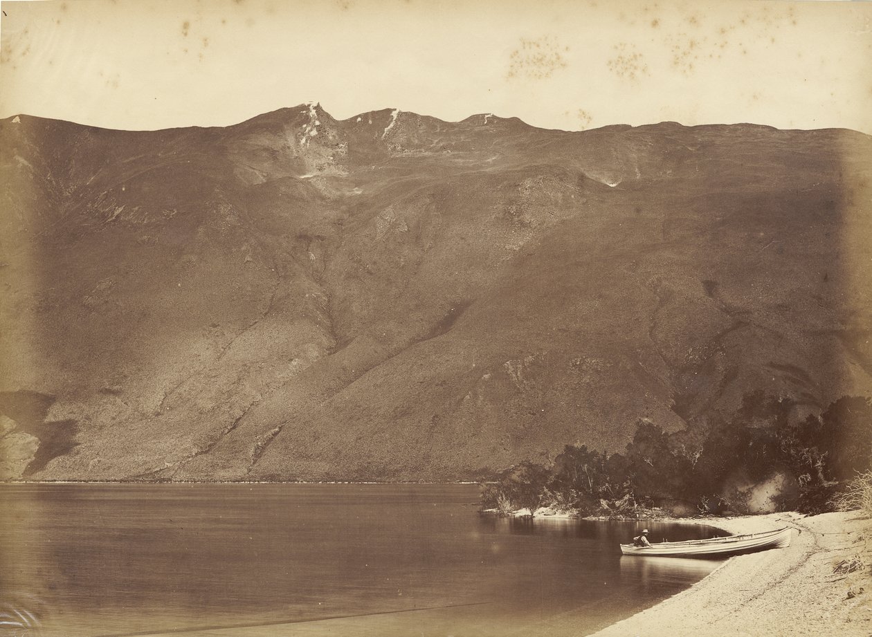 Fools Cap Peak, Wanaka, meados dos anos 1870 (impressão de albume) de Herbert Deveril