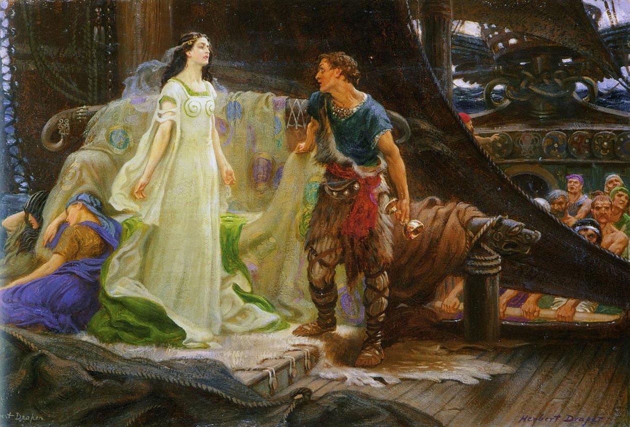 Tristan e IsoldenFrancais: Tristan e IseultnPolski: Tristan i Izoldan de Herbert James Draper