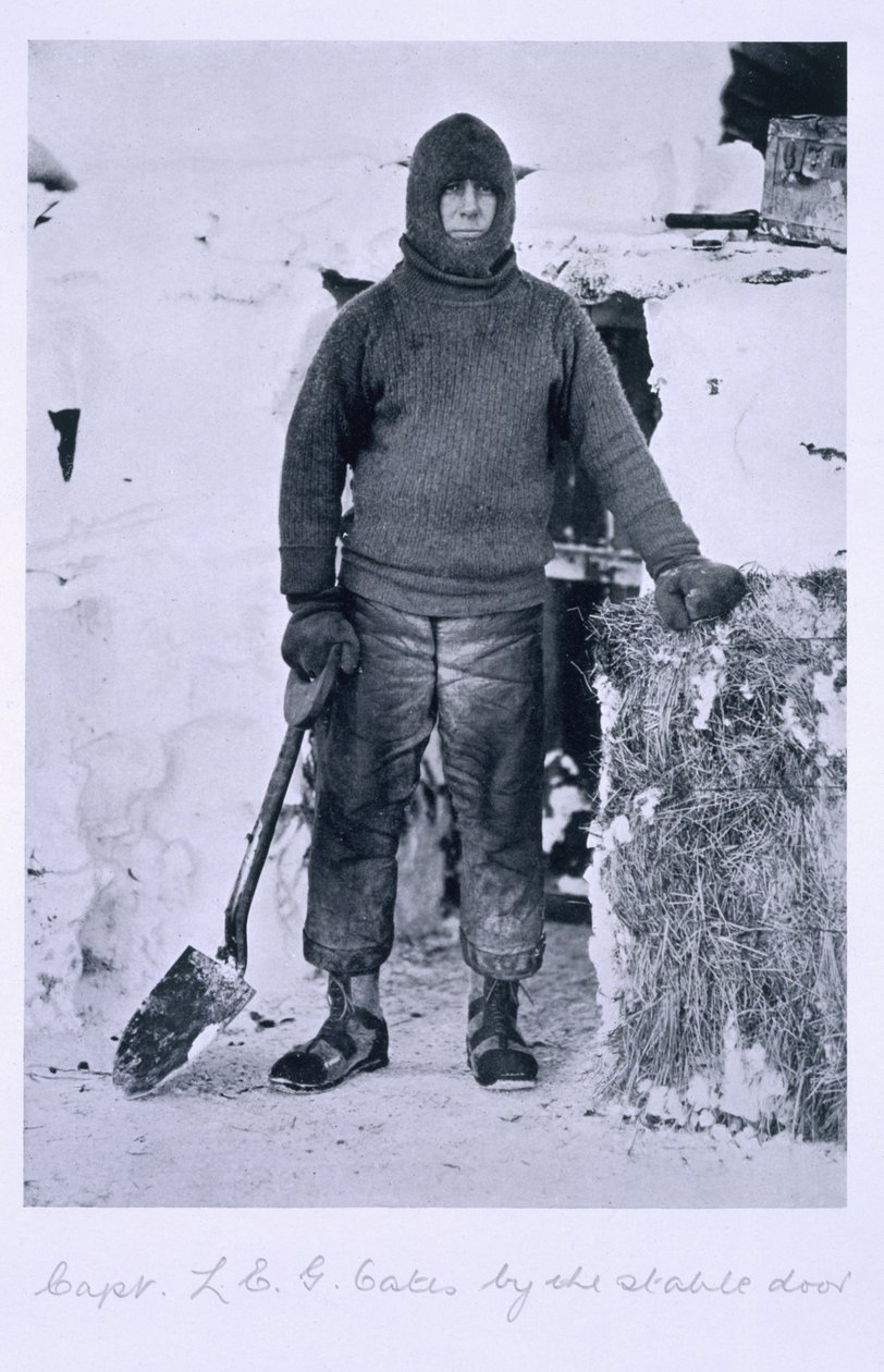 Capitão Oates na porta do estábulo, da "Última Expedição de Scott" de Herbert Ponting