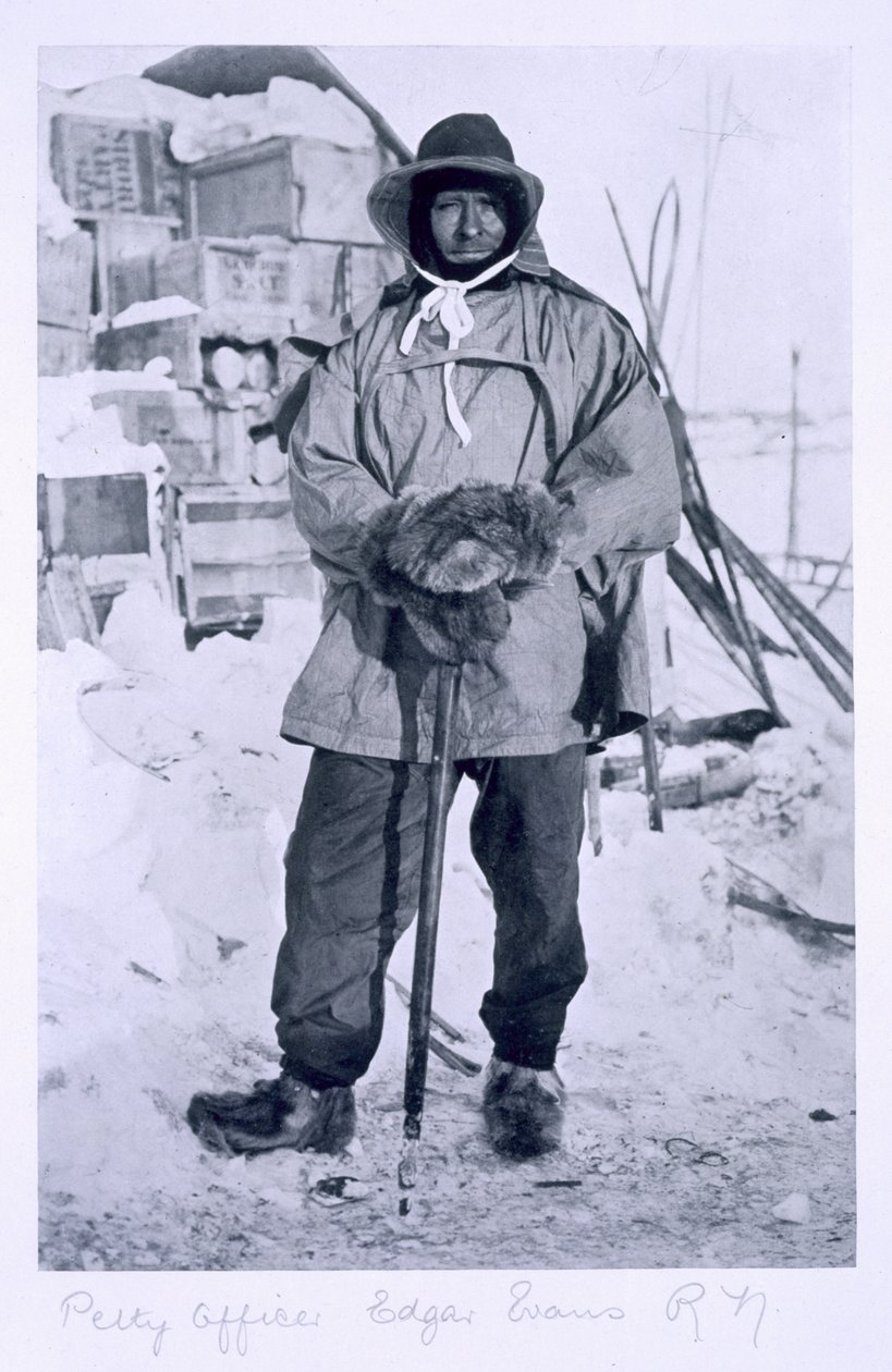 Suboficial Edgar Evans durante a Expedição &39;Terra Nova&39; (1910-13) para o Pólo Sul, 1911 de Herbert Ponting