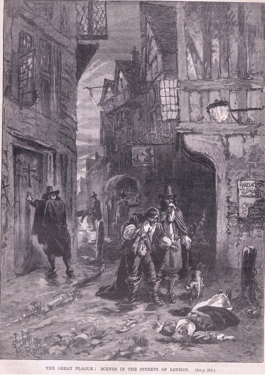 A Grande Peste: Cenas nas ruas de Londres AD 1665 de Herbert Railton