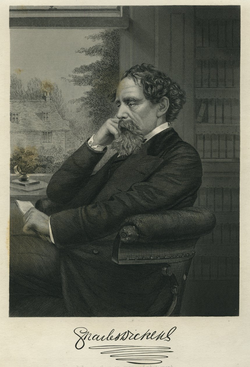 Charles Dickens, retrato da fotografia por Watkins de Herbert Watkins