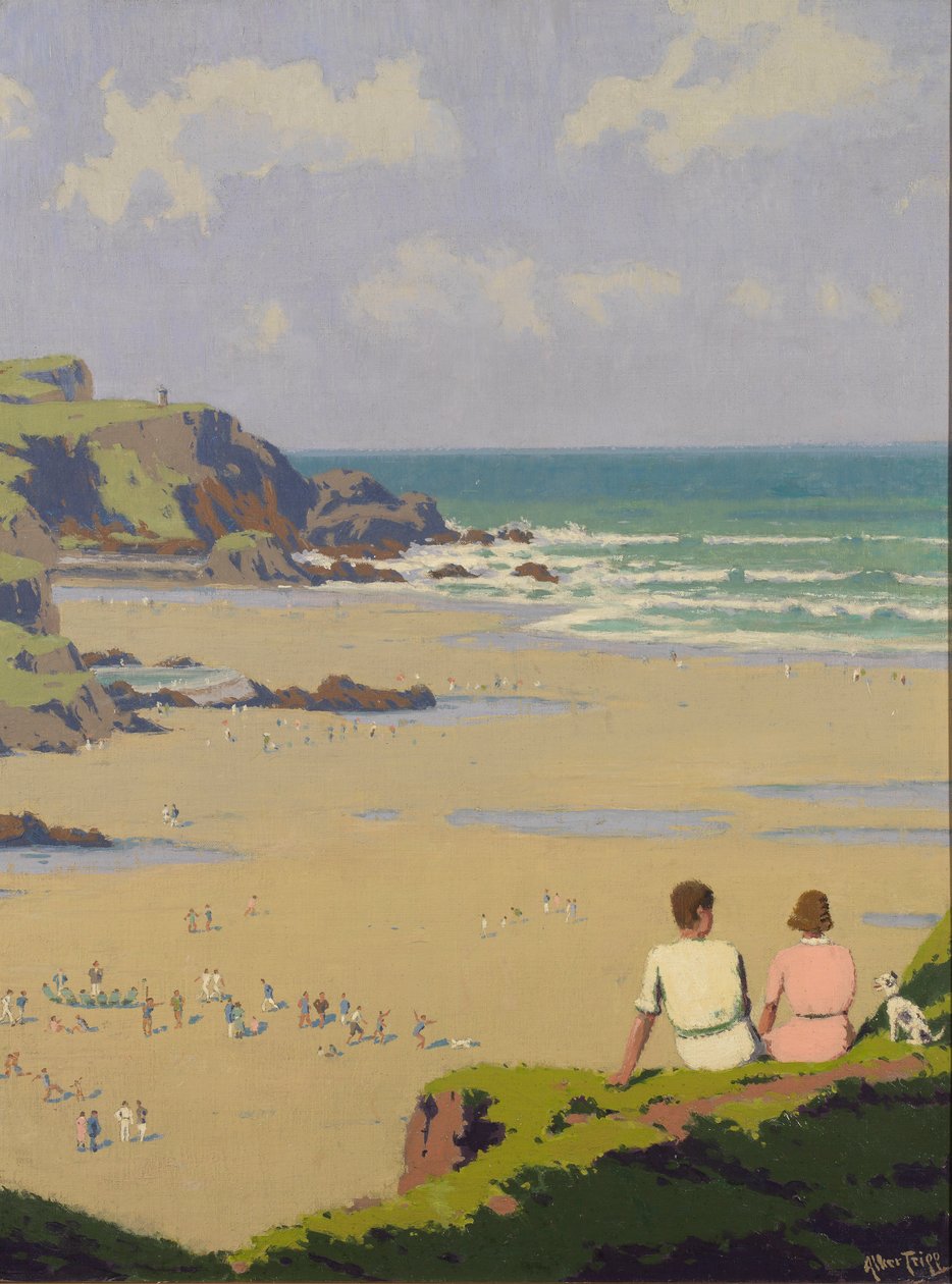 Summerleaze Beach (óleo sobre tela) de Herbert Alker Tripp