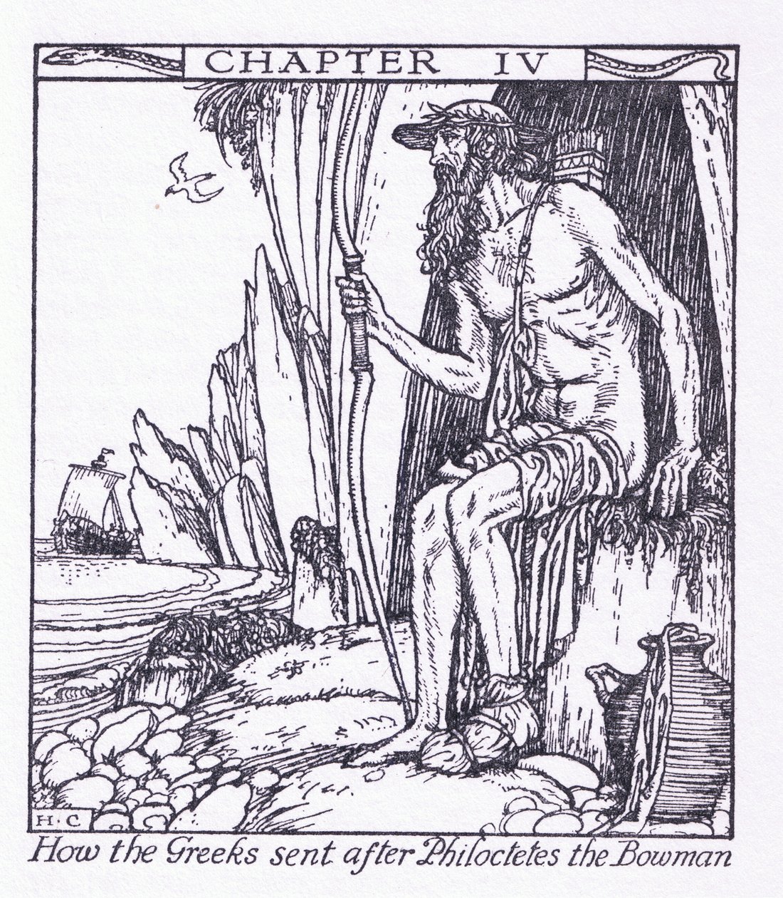 Como os gregos enviaram após Philoctetes o arqueiro de Herbert Cole