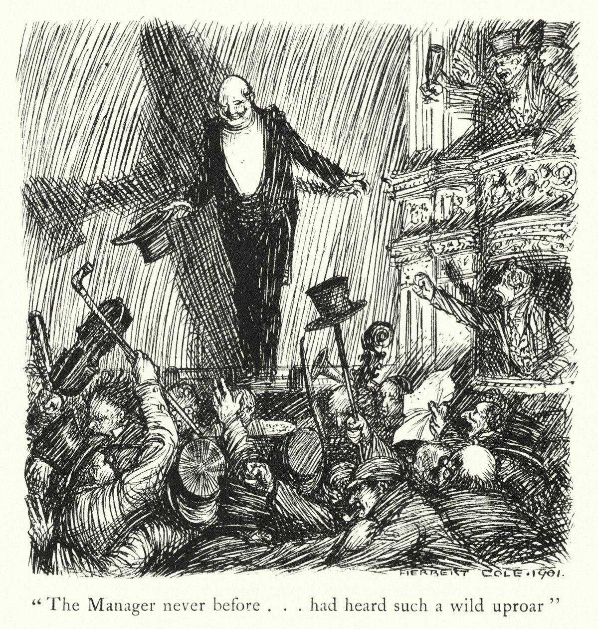 Lendas de Ingoldsby: A Row in an Omnibus, Caixa (litografia) de Herbert Cole