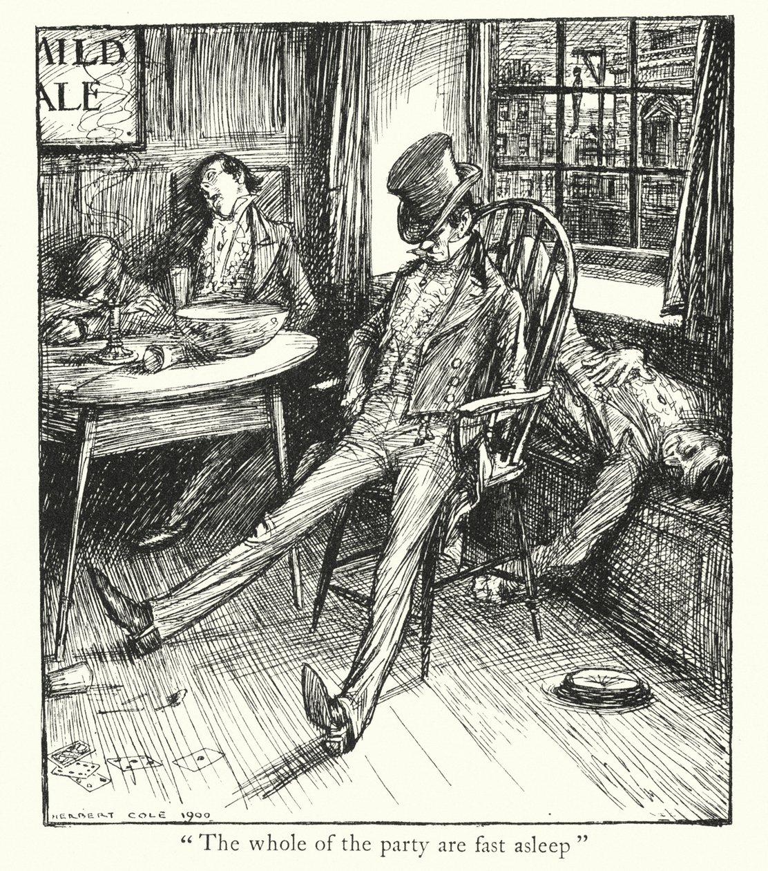 Lendas de Ingoldsby: A história do Sr. Sucklethumbkin (litografia) de Herbert Cole