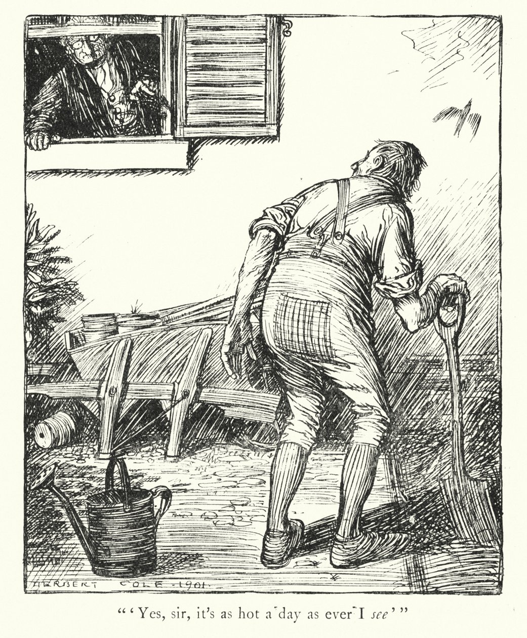 Lendas de Ingoldsby: A peruca de Jerry Jarvis (litografia) de Herbert Cole