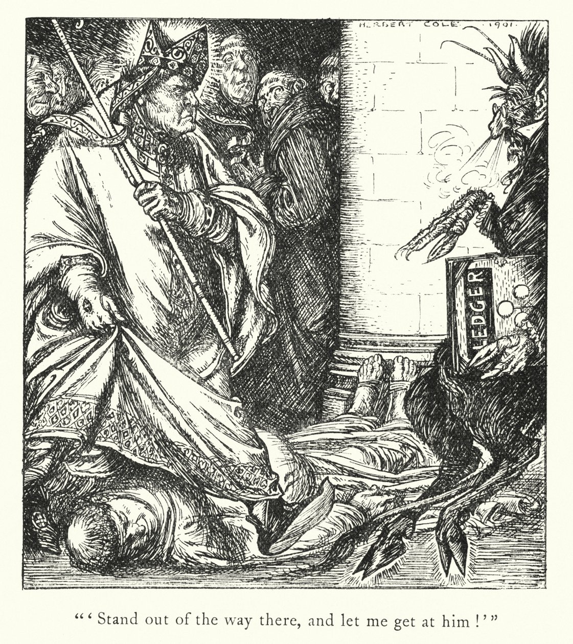 Lendas de Ingoldsby: Os Irmãos de Birchington (litografia) de Herbert Cole