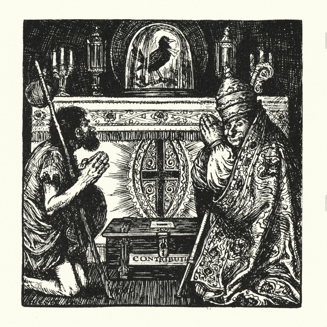 Lendas de Ingoldsby: A gralha de Rheims (litografia) de Herbert Cole