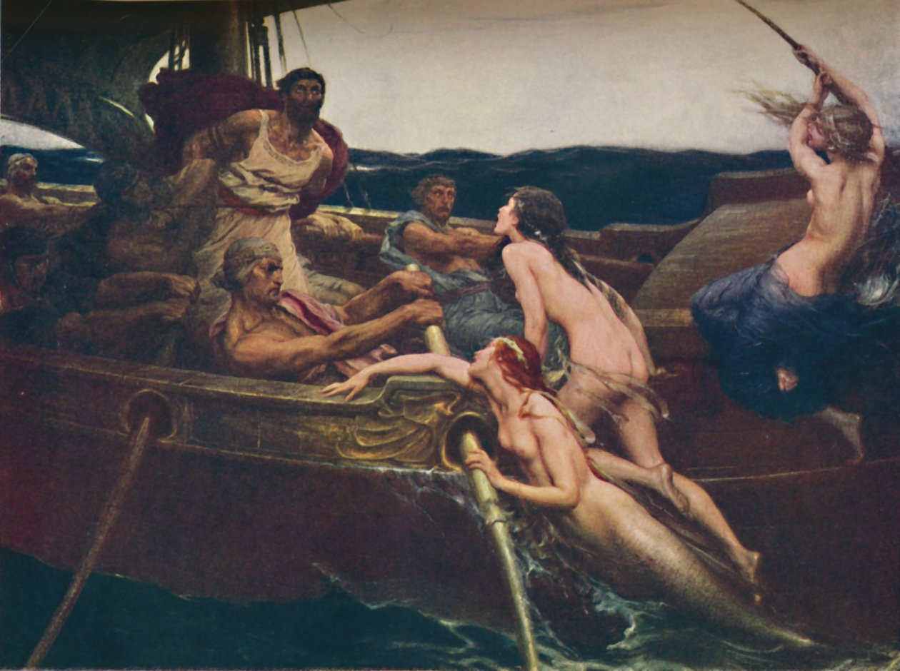 Ulisses e as sirenes, 1909, c1950. de Herbert James Draper