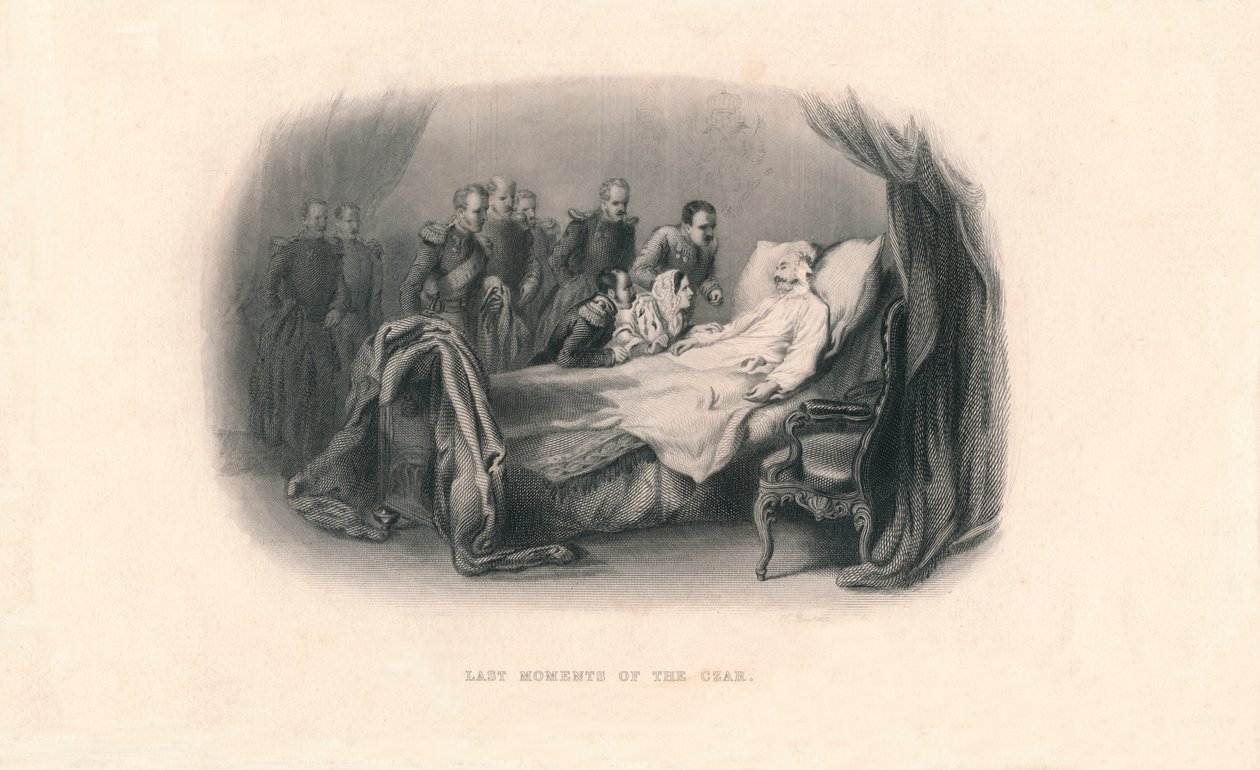 Últimos momentos do czar, c1857. de Herbert Bourne