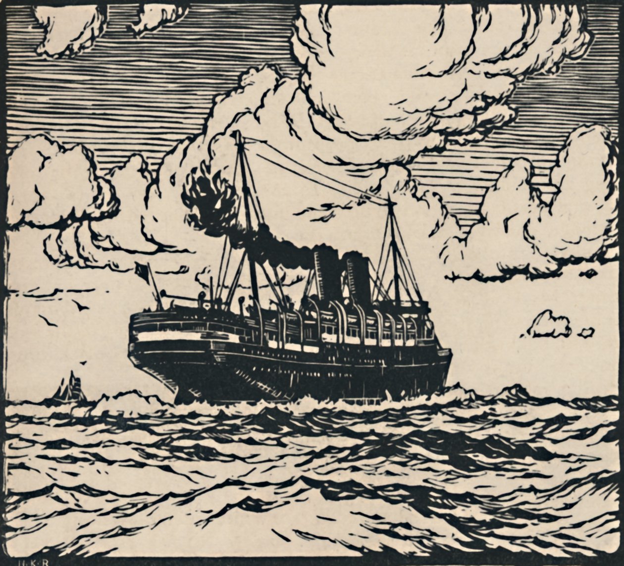 Navio no mar, 1919 de Herbert Kerr Rooke