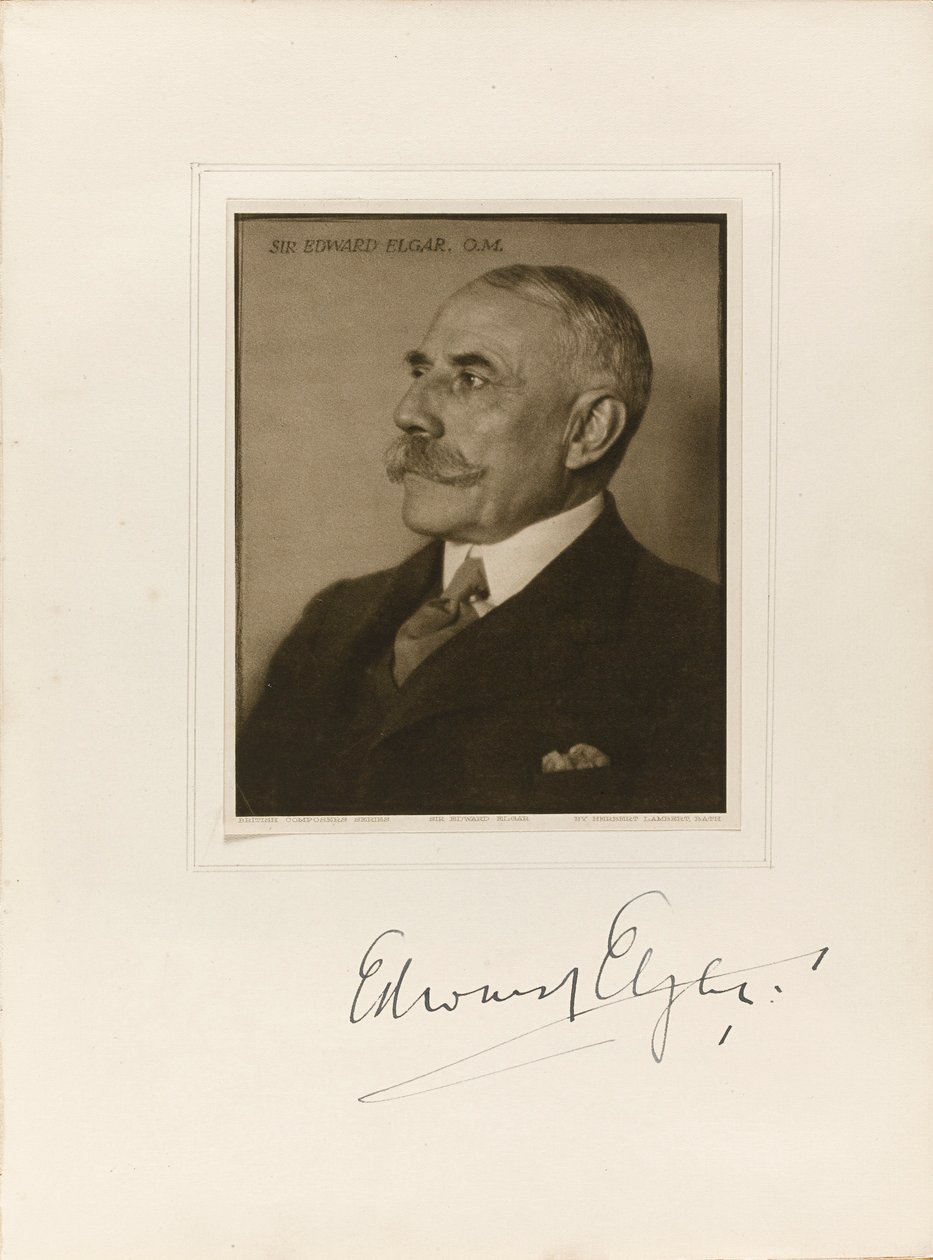 Retrato do compositor Sir Edward William Elgar 1857-1934, 1923. de Herbert Lambert
