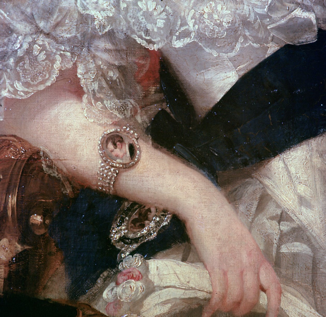 Detalhe de um retrato da rainha Victoria, 1841 de Herbert Luther Smith