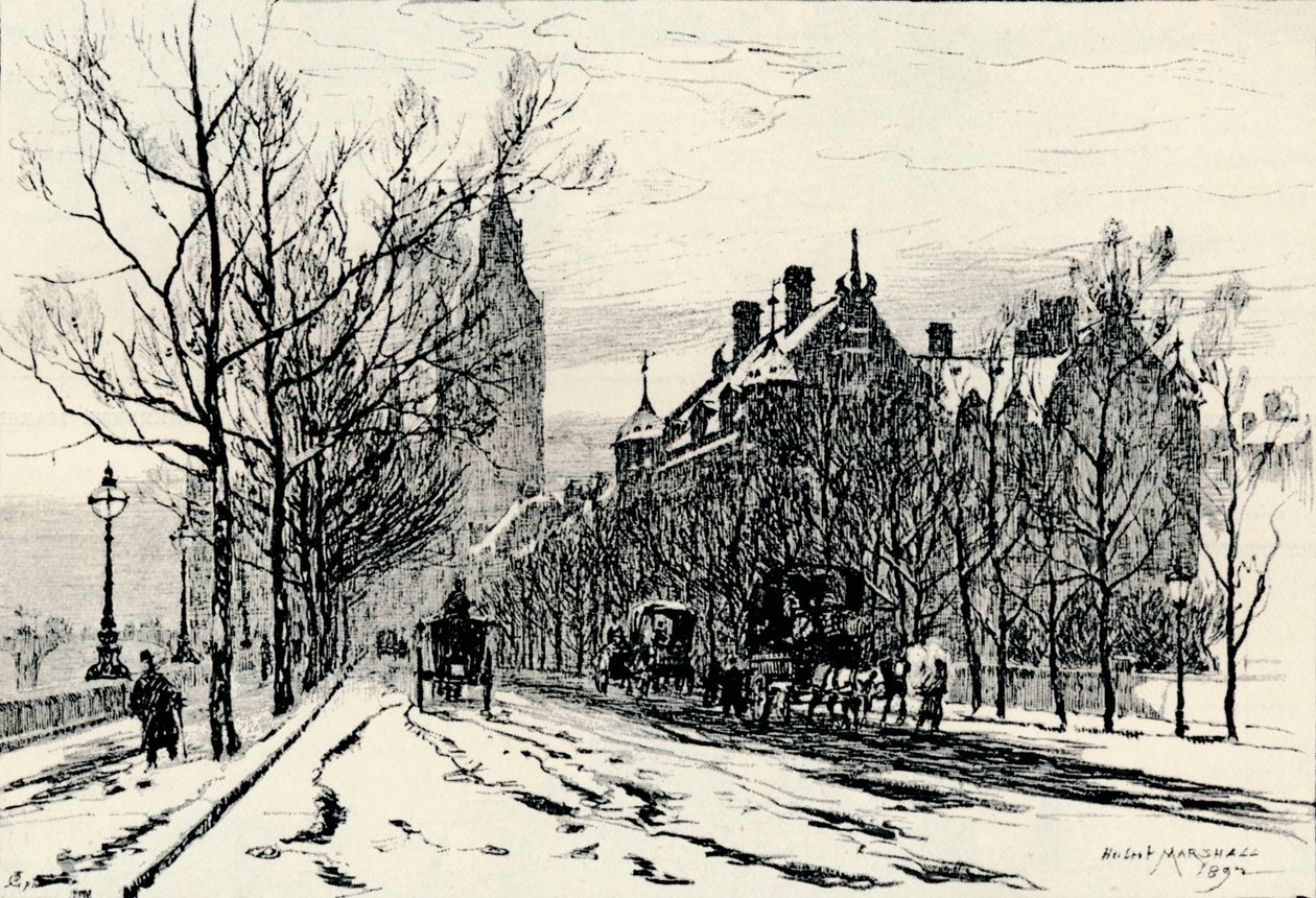 The Embankment, Westminster, c1892, 1894 de Herbert Menzies Marshall