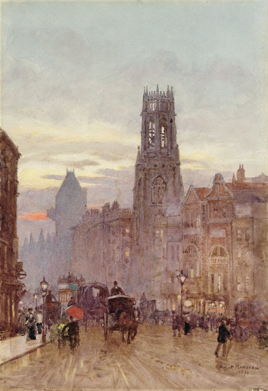 Vista, baixo, londres, rua de Herbert Menzies Marshall