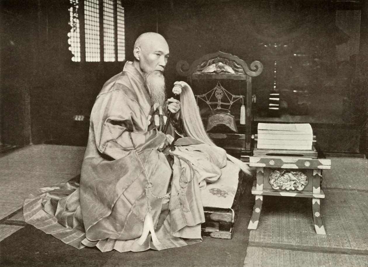 Um abade budista, 1910. de Herbert Ponting